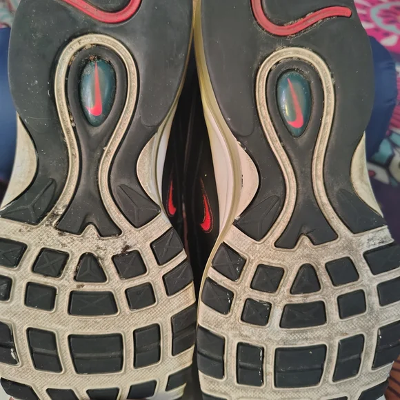 Nike Men's Black Denim Sneakers with Leather,Teal and Rust Accents - Picture 7 of 7